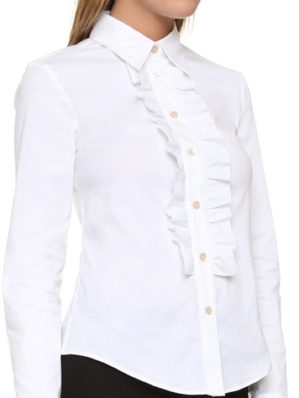 Red Valentino Ruffle Blouse Shirt White Size 42